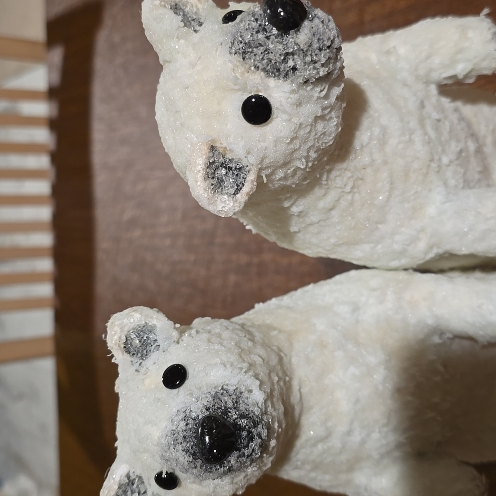 Adorable White Polar Bear Figurines - Set Of Two - Picture 2 of 5